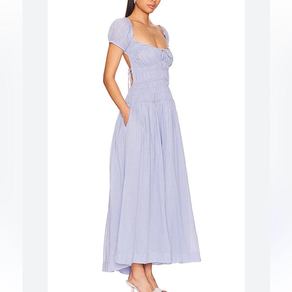 Free People Light Blue Backless Maxi Dress